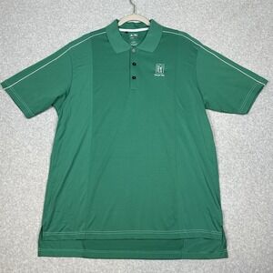 Adidas Shirt Mens L Green Climalite Polo Short Sleeve TPG‎ Tampa Bay Performance